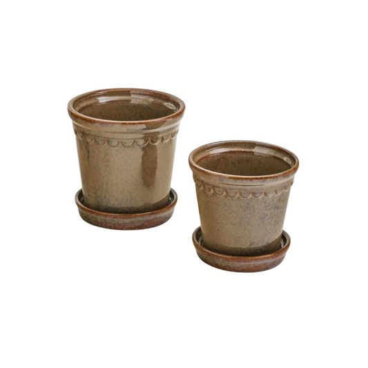 Planter Lg Ceramic Scallop