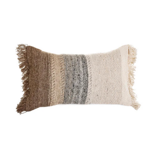Cushion Woven Wool w/ Fringes