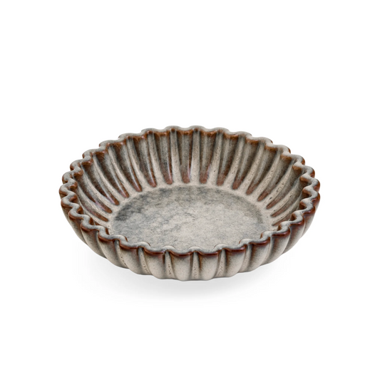 Small Ceramic Tray Ribbed Round