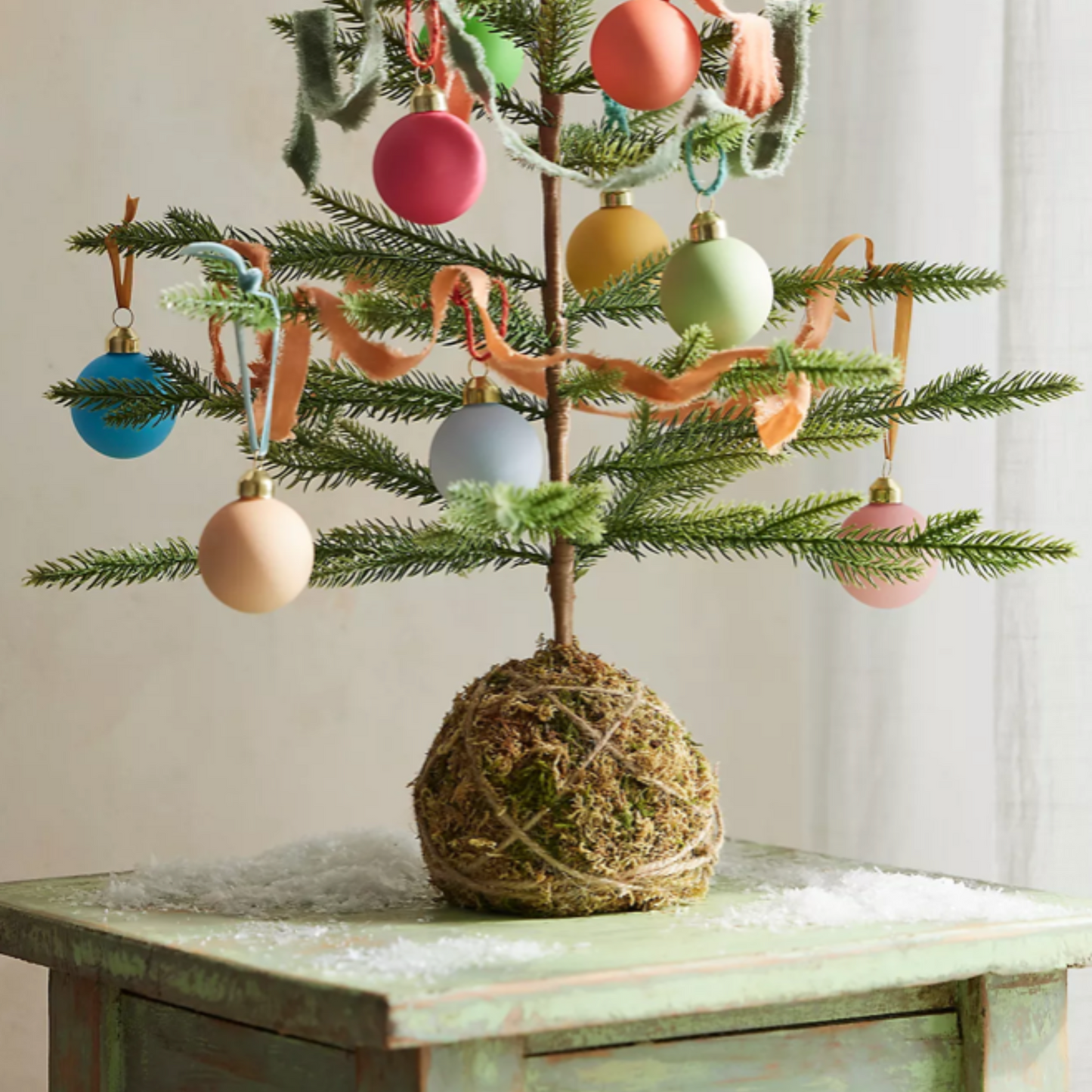 Faux Spruce Tree w/ Moss Ball