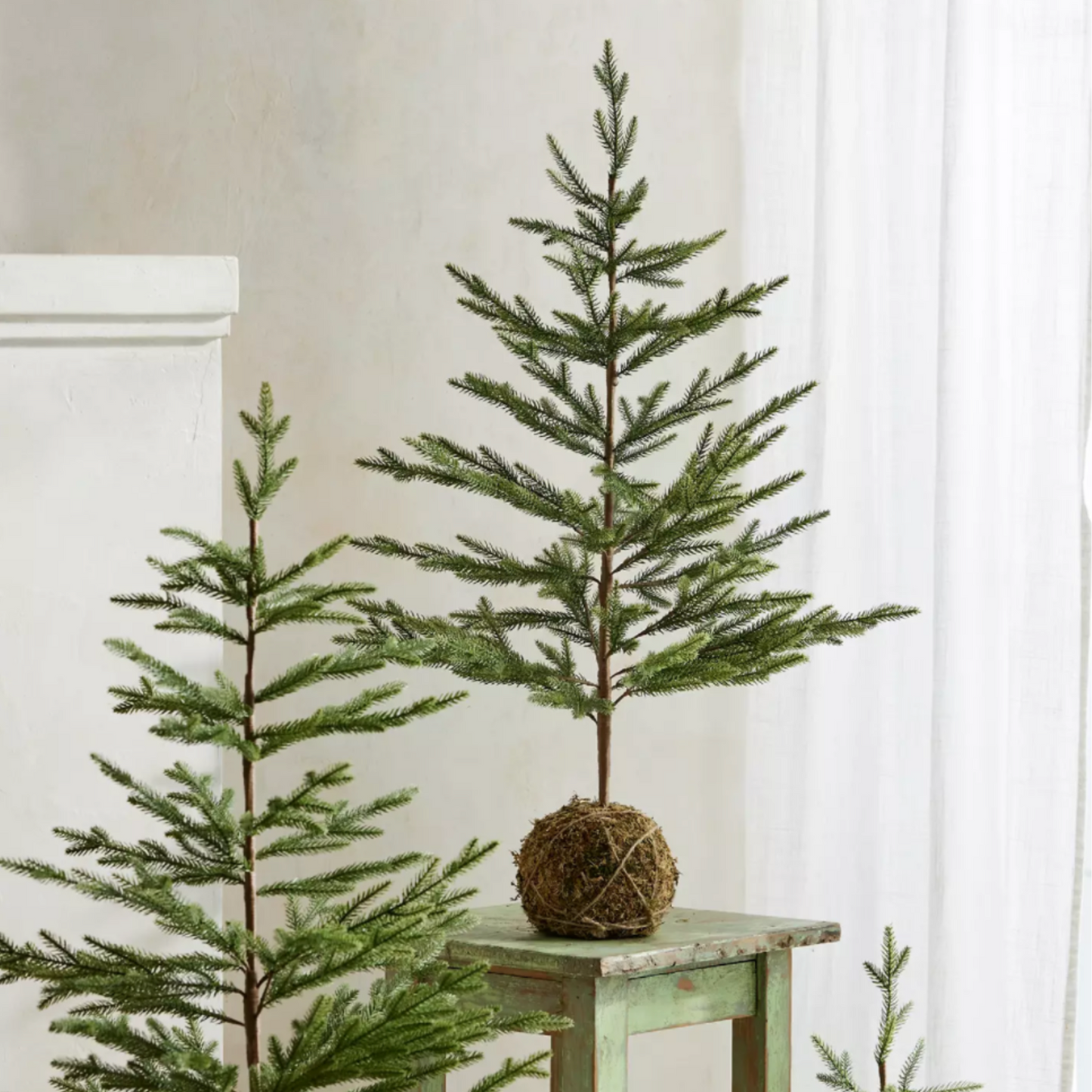 Faux Spruce Tree w/ Moss Ball