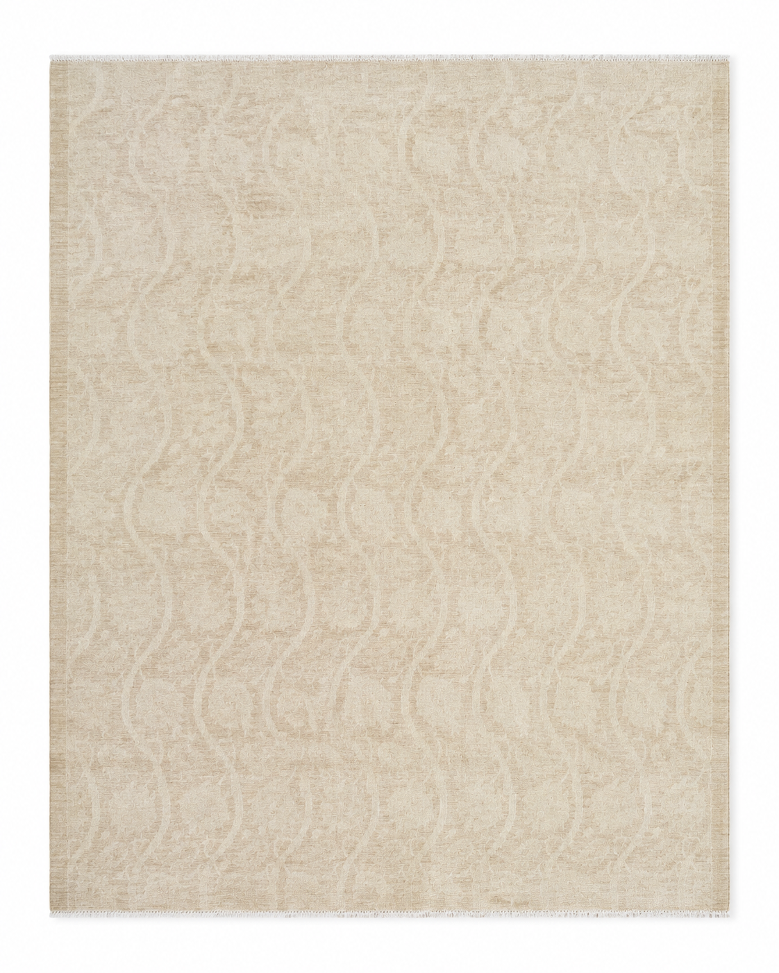Chobi Ivory Wool Hand Knotted Afghan Rug - 6'4" x 7'9" N18026