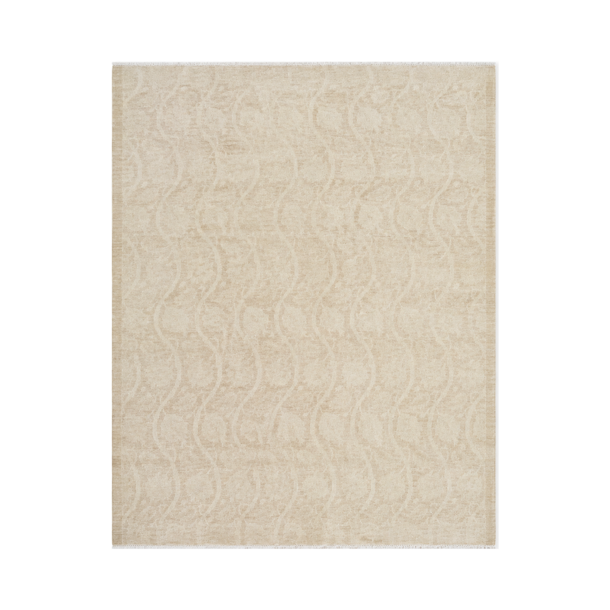 Chobi Ivory Wool Hand Knotted Afghan Rug - 6'4" x 7'9" N18026