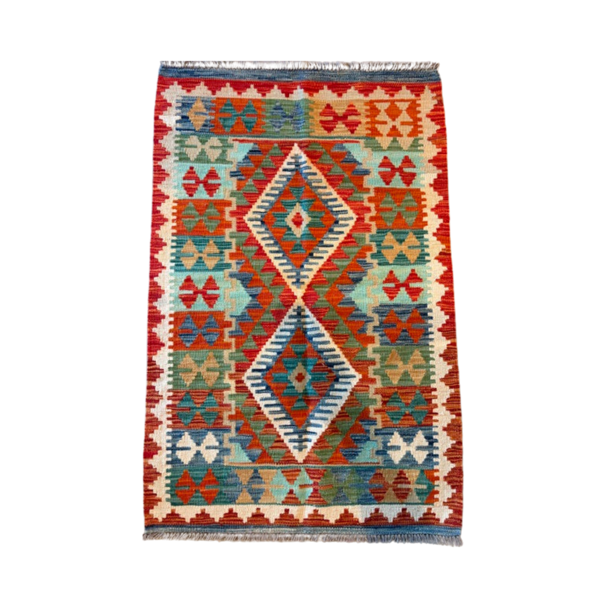 Kilim Maimana Wool Hand Knotted Pakistani Rug - 2'7" x 3'11"  SKU: N13566