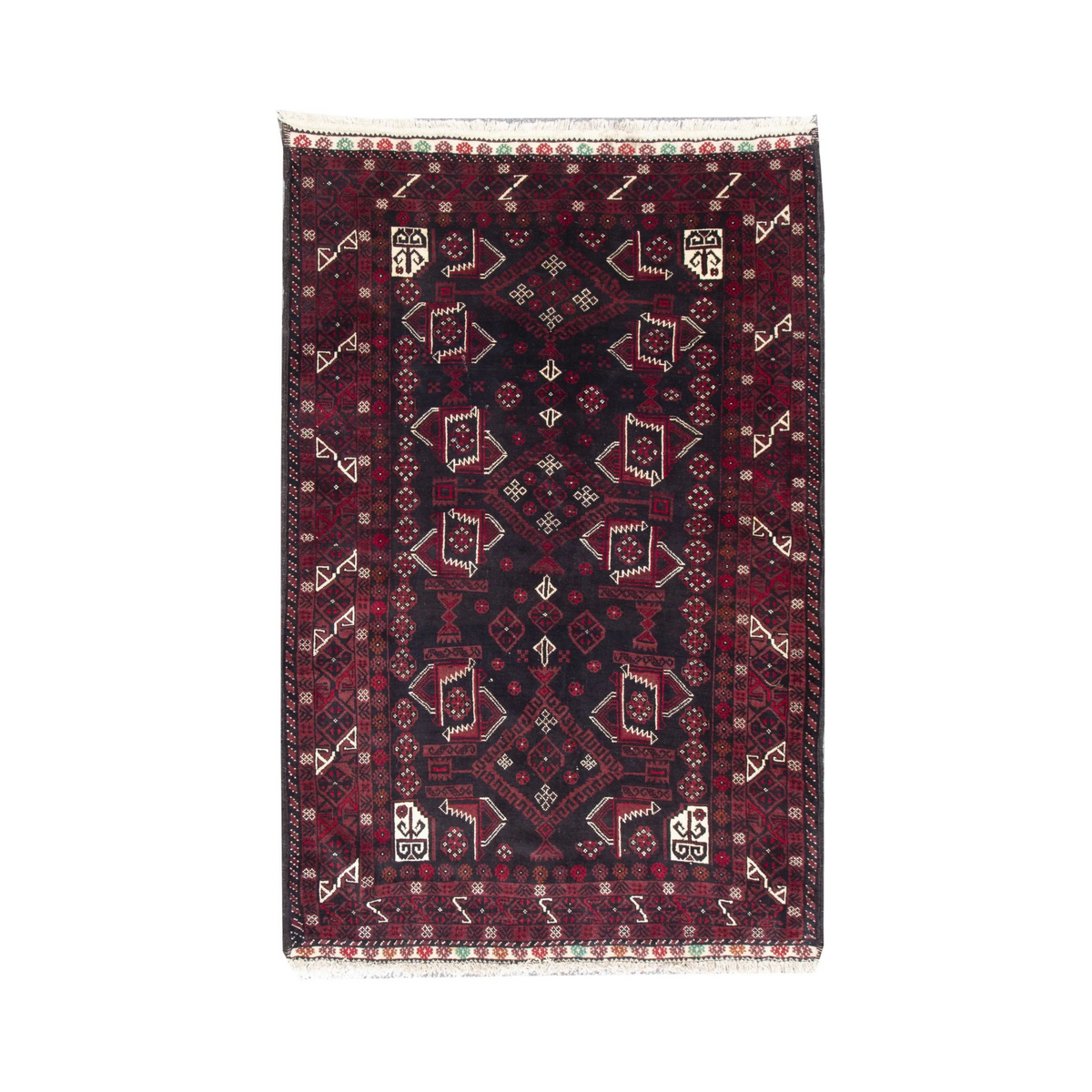 Baluch Wool Hand Knotted Afghan Rug - 4'4" x 6'7"