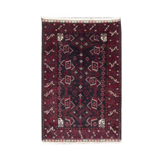 Baluch Wool Hand Knotted Afghan Rug - 4'4" x 6'7"