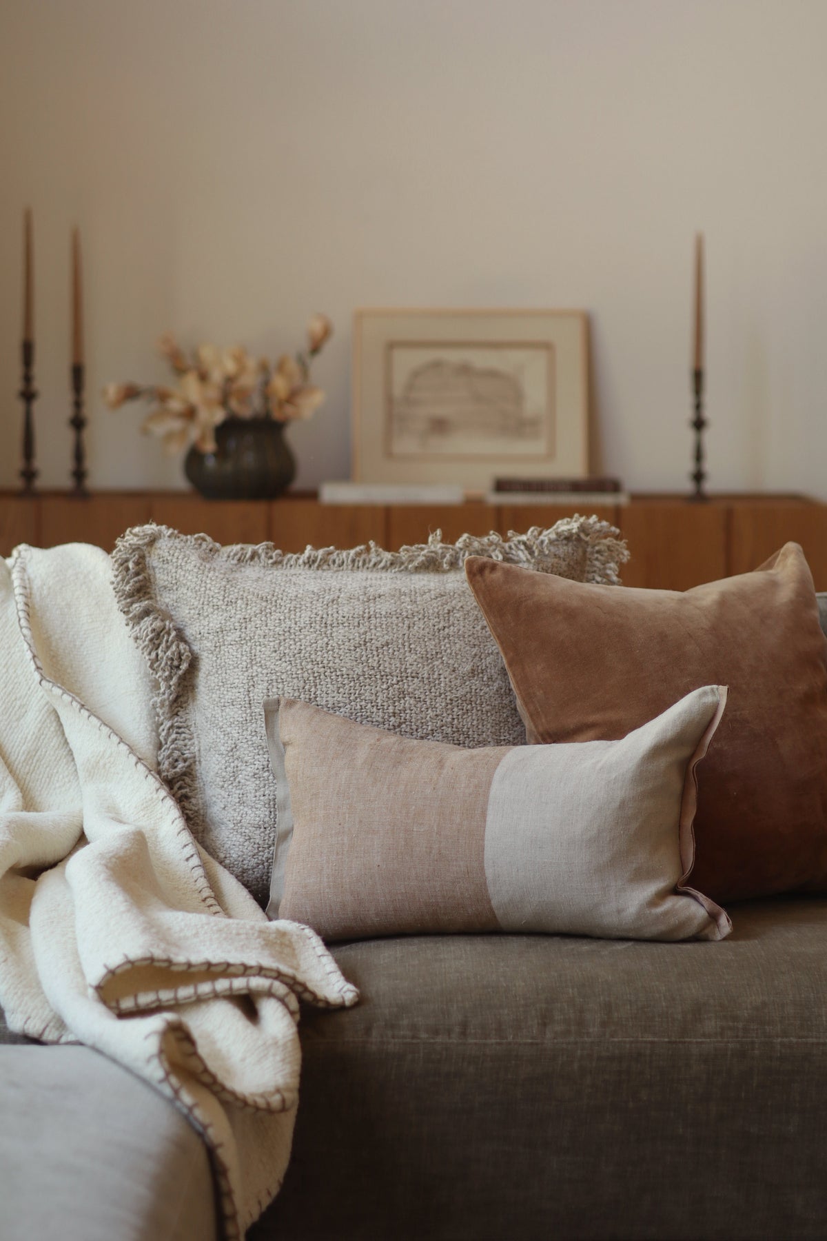 20x20 Linen Fringe Pillow