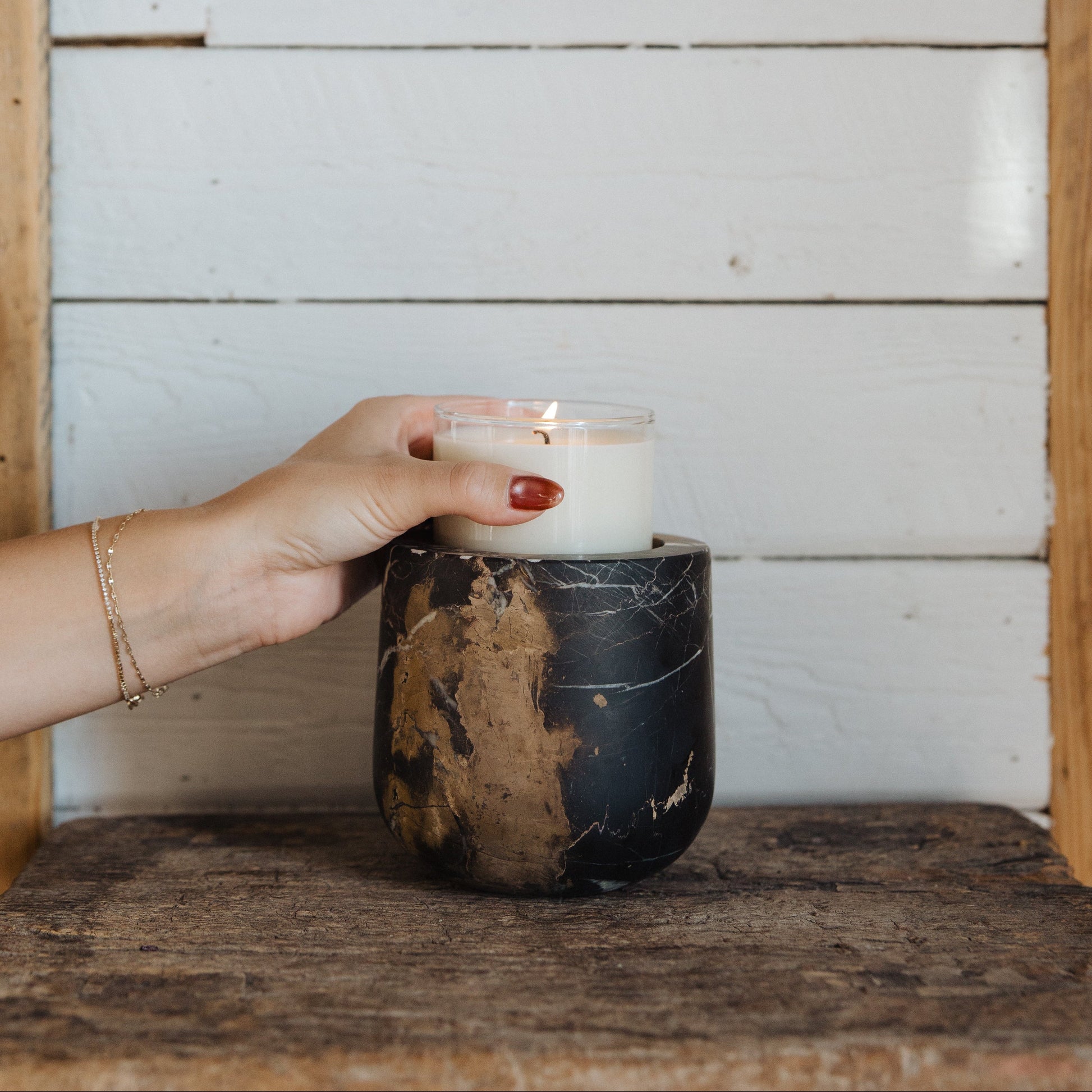 Portoro Marble Refillable Candle