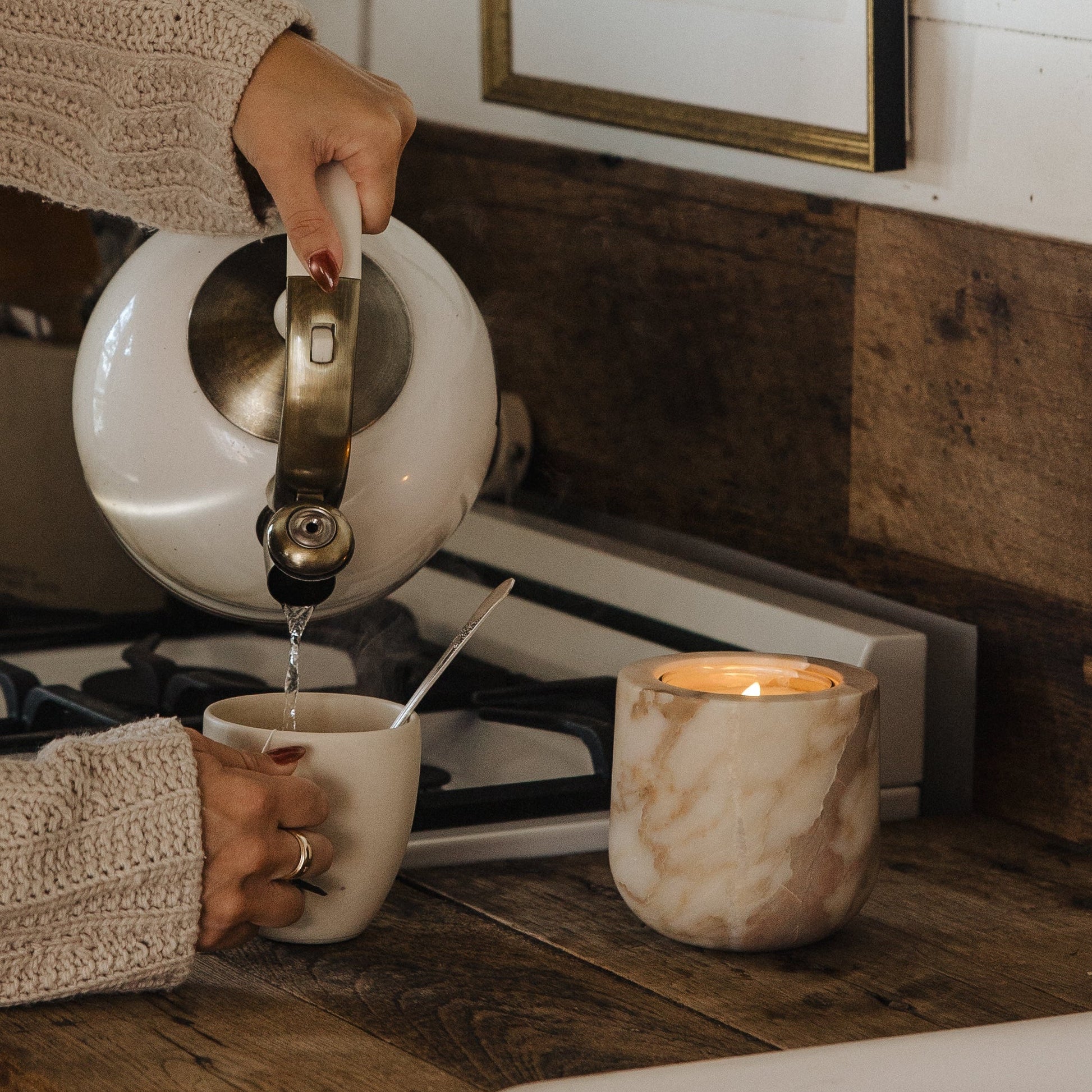Calacatta Gold Marble Refillable Candle