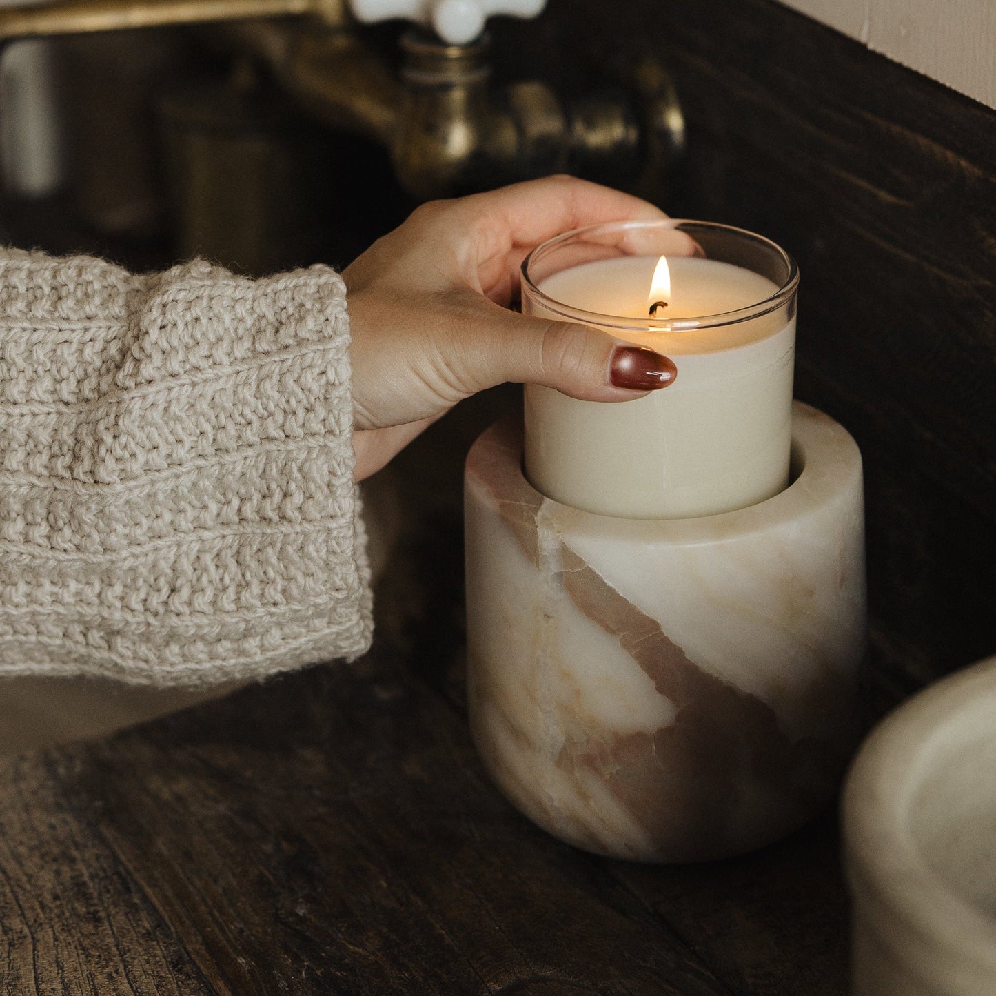 Calacatta Gold Marble Refillable Candle