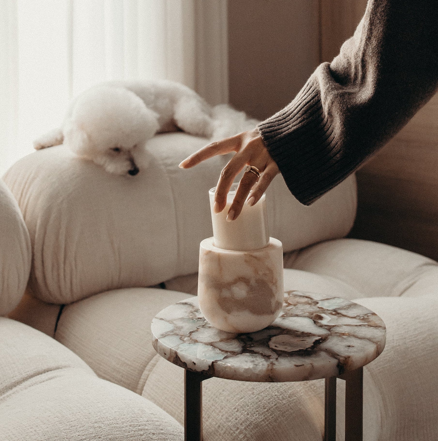 Calacatta Gold Marble Refillable Candle