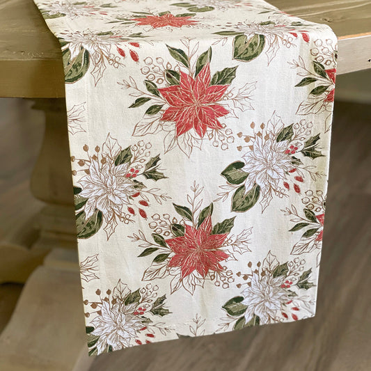 Poinsettia Ivory Runner