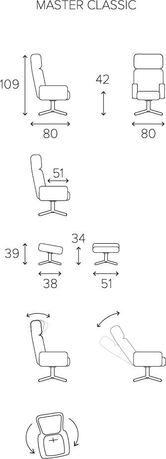 Master Classic Chair and Footstool