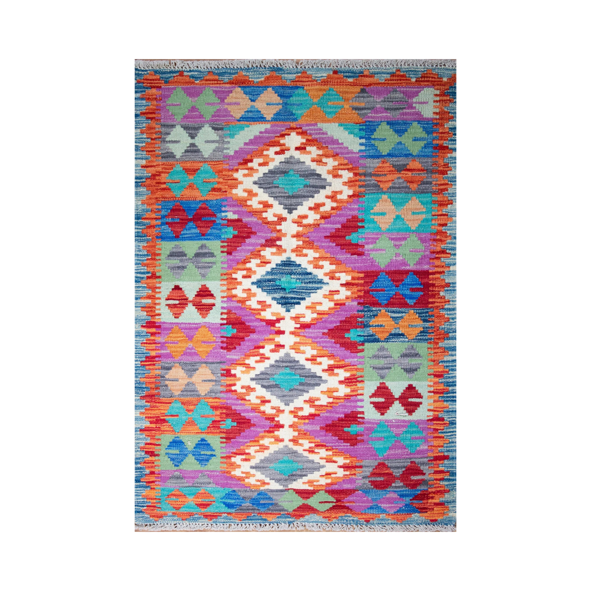 Kilim Maimana Wool Hand Knotted Pakistani Rug - 2'8" x 3'10"  SKU: N13552
