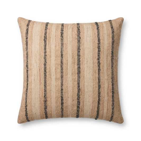 Amber Lewis x Loloi Elowen PAL0038 Natural / Blue 22'' x 22'' Cover Only Pillow