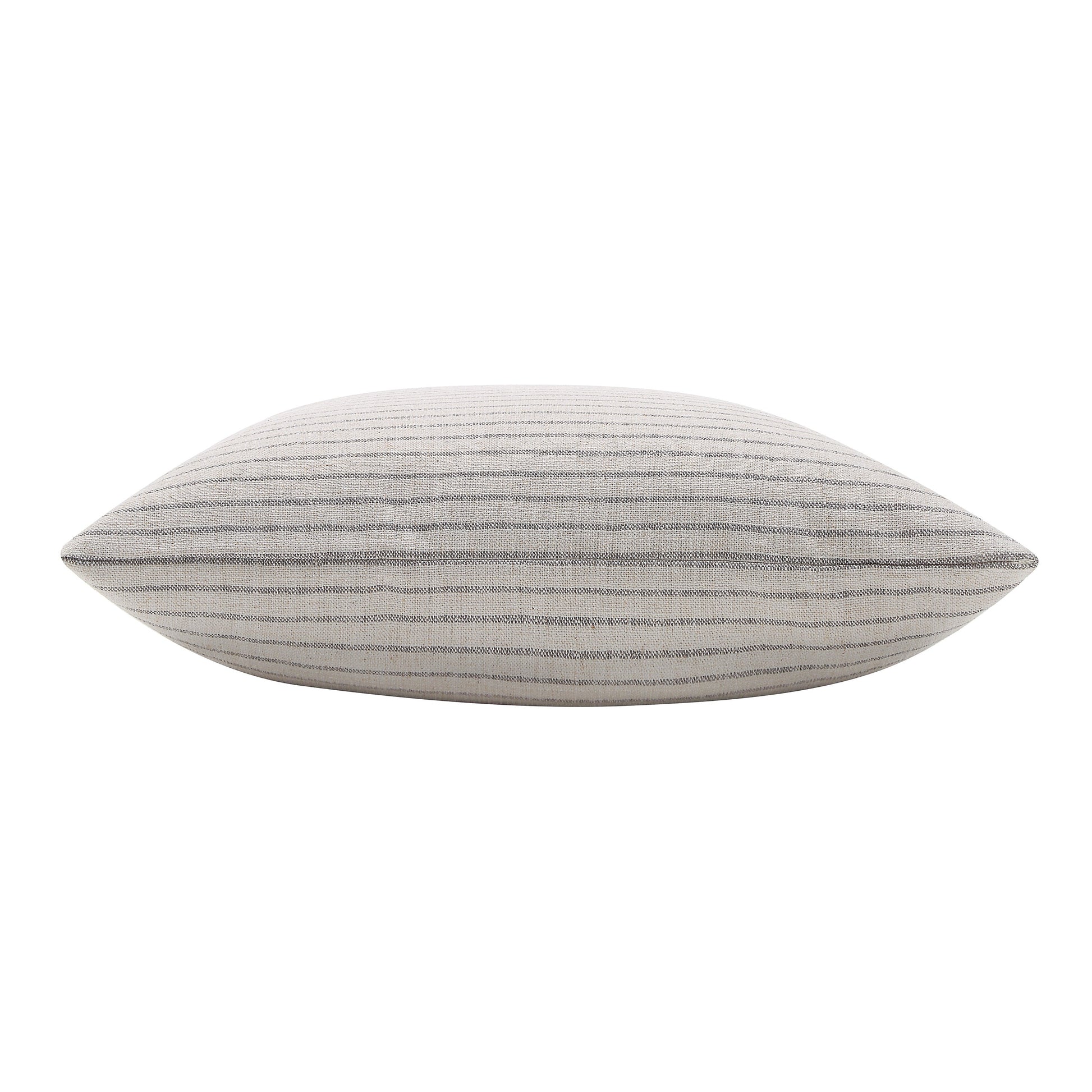 Lauren Linen-Blend Throw Pillow Beige Grey Stripe 20x20in