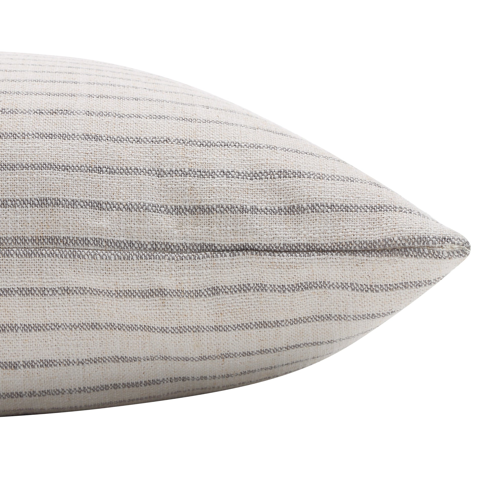 Lauren Linen-Blend Throw Pillow Beige Grey Stripe 20x20in