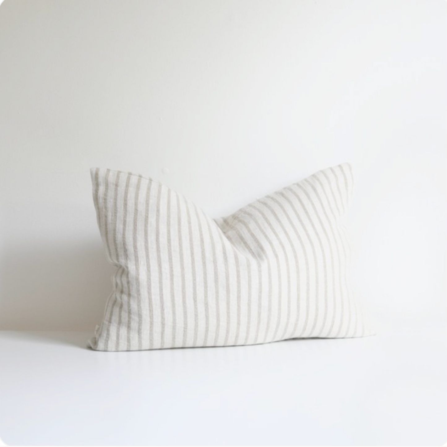 Pinstripe Linen Pillow Natural 16x24