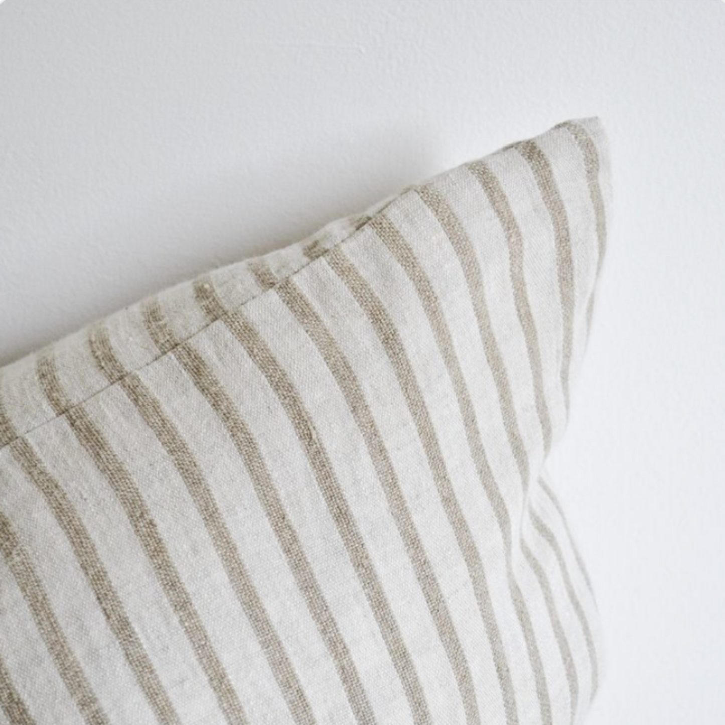 Pinstripe Linen Pillow Natural 16x24