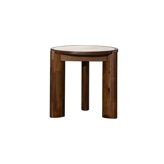 Remix Round Side Table - Travertine