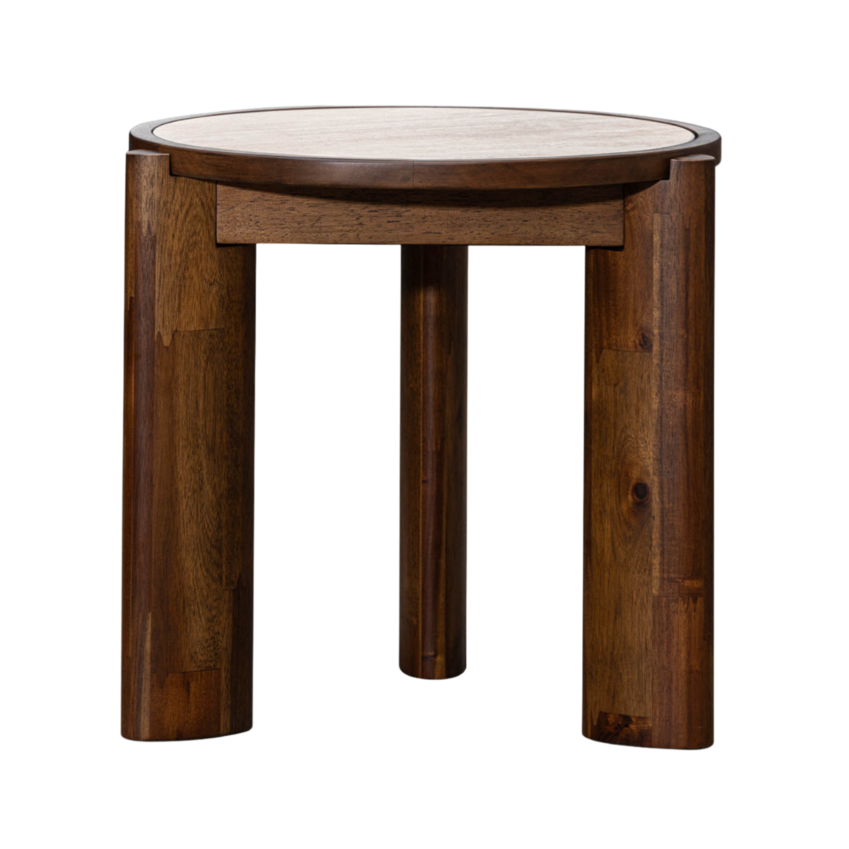 Remix Round Side Table - Travertine