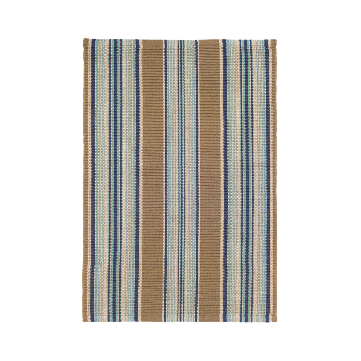 Blue Heron Stripe Handwoven Cotton Rug