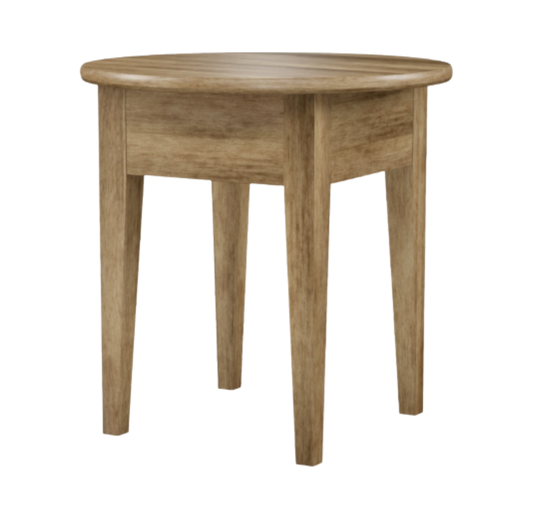 Round Side Table with Shelf