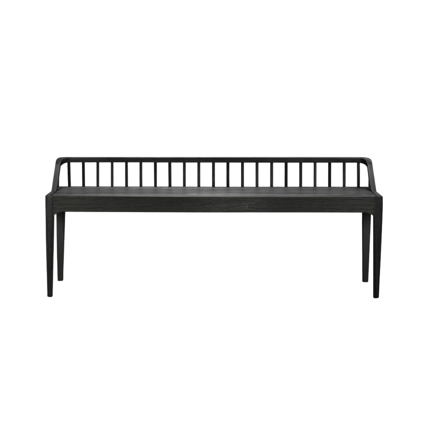 Spindle Solid Wood Bench with Varnished Finish 59.5in