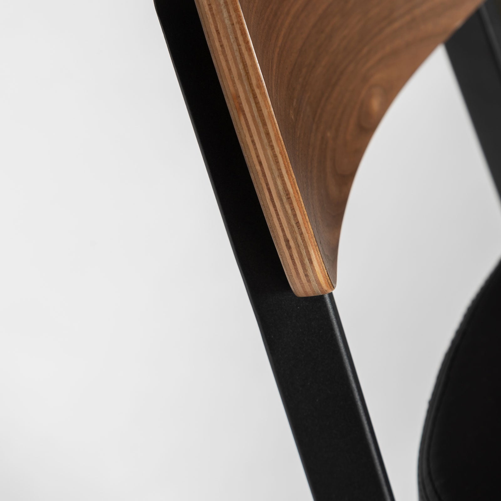 Tate Counter Stool Commercial Grade Black PU Walnut
