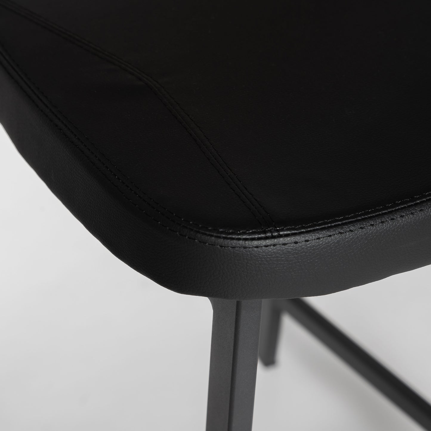 Tate Counter Stool Commercial Grade Black PU Walnut