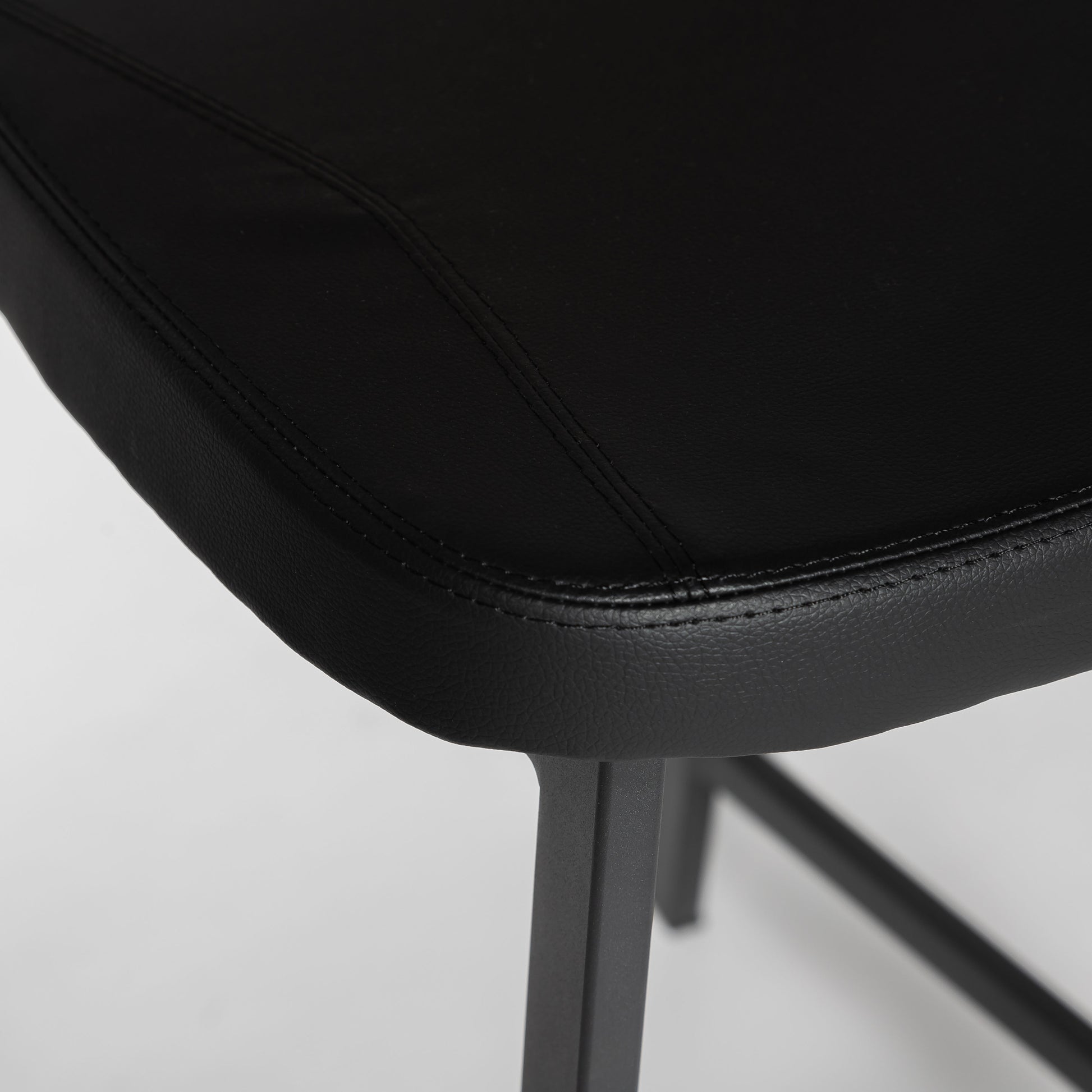 Tate Counter Stool Commercial Grade Black PU Walnut