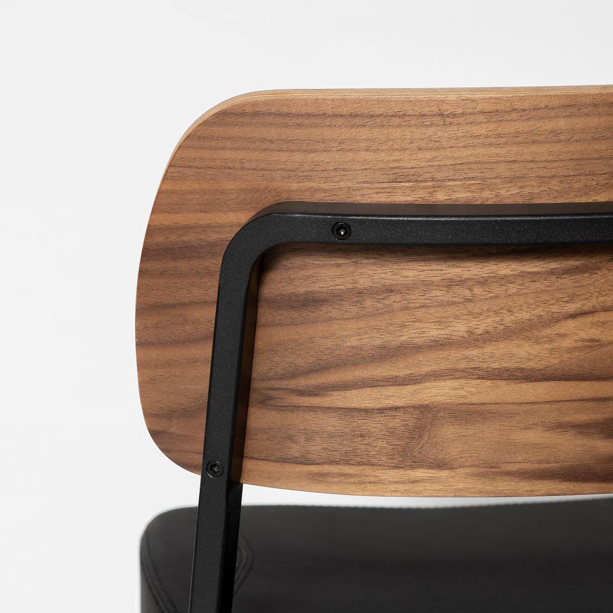 Tate Counter Stool Commercial Grade Black PU Walnut
