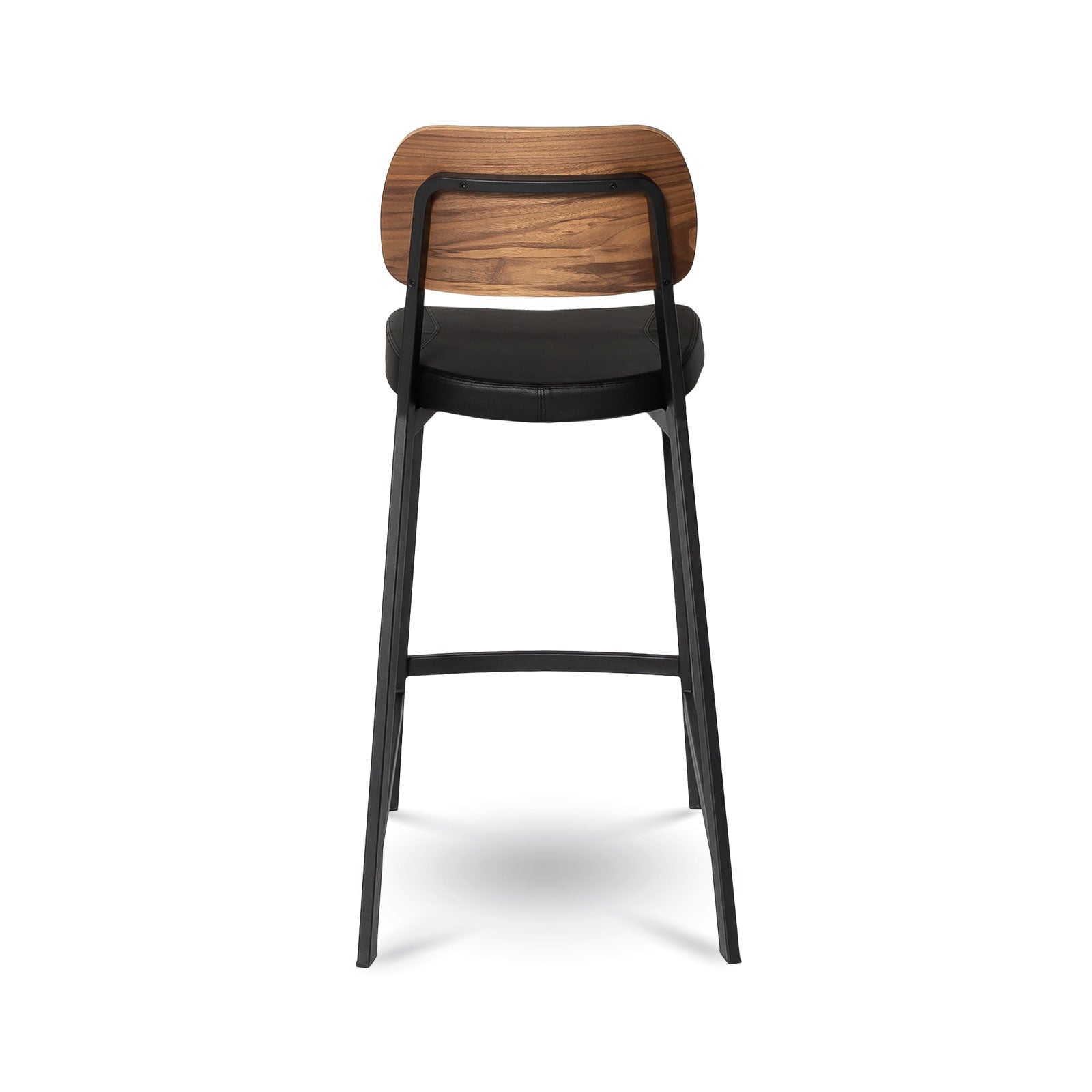 Tate Counter Stool Commercial Grade Black PU Walnut