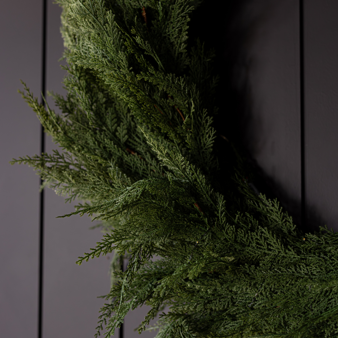 Cypress Leaf Full Real Touch Wreath - 24"