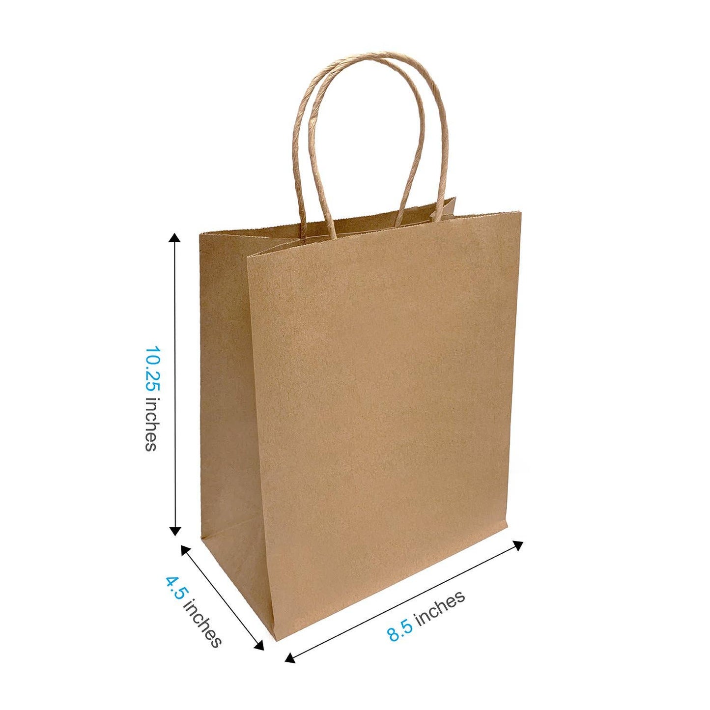 Cub 8x4.75x10.25 inches Kraft Paper Bags Twist Handle