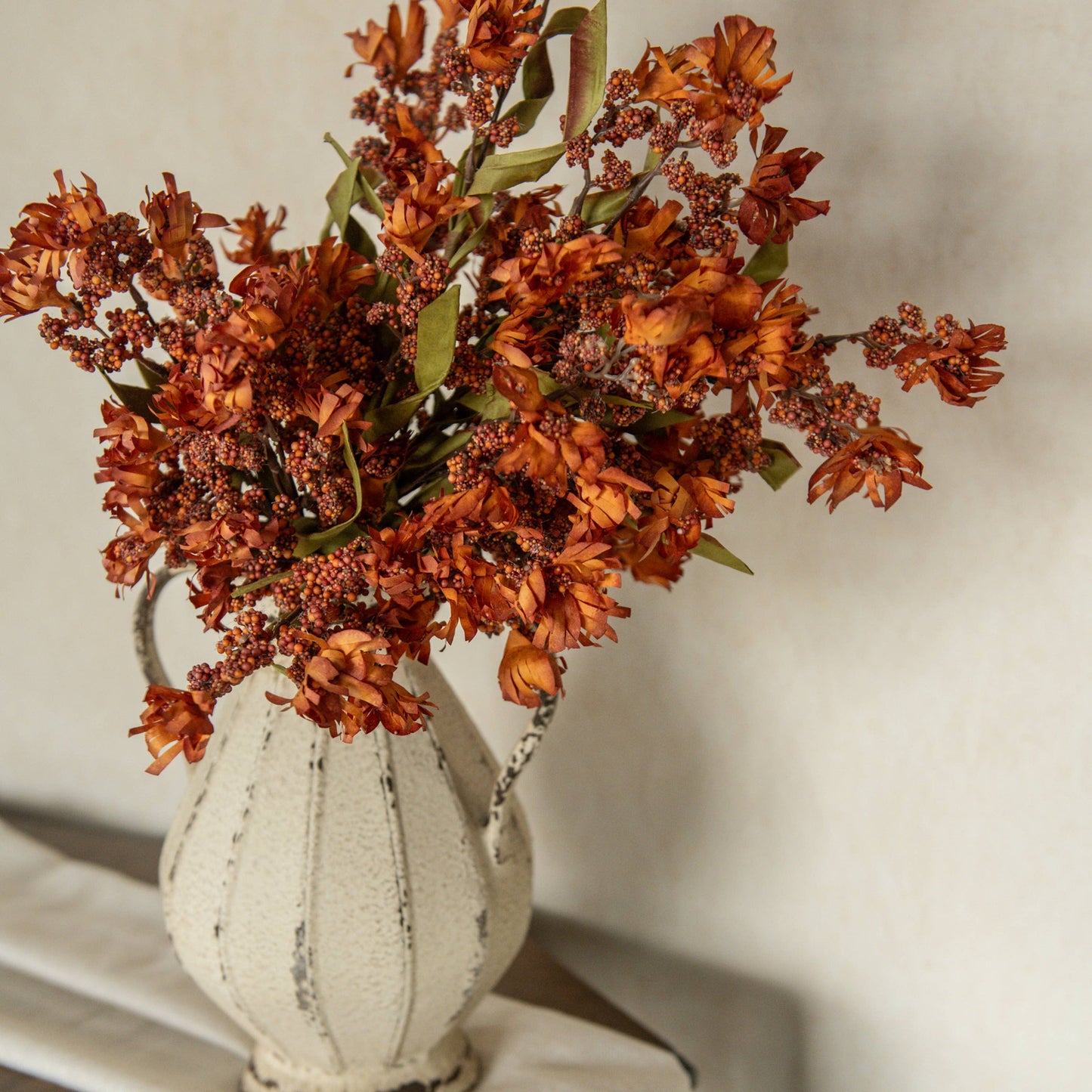 21" ORANGE MINI BERRY & WILD FLOWER BUSH