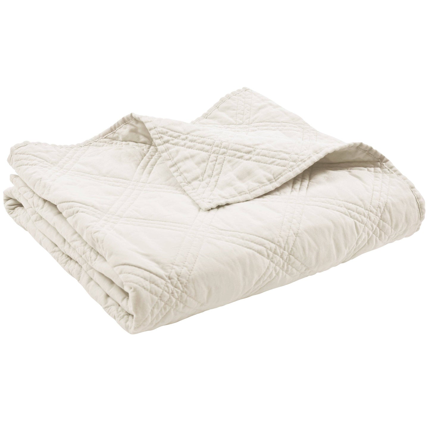 Washed Linen Quilted Throw