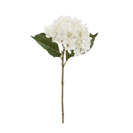 Spray Hydrangea Poly White 8x19