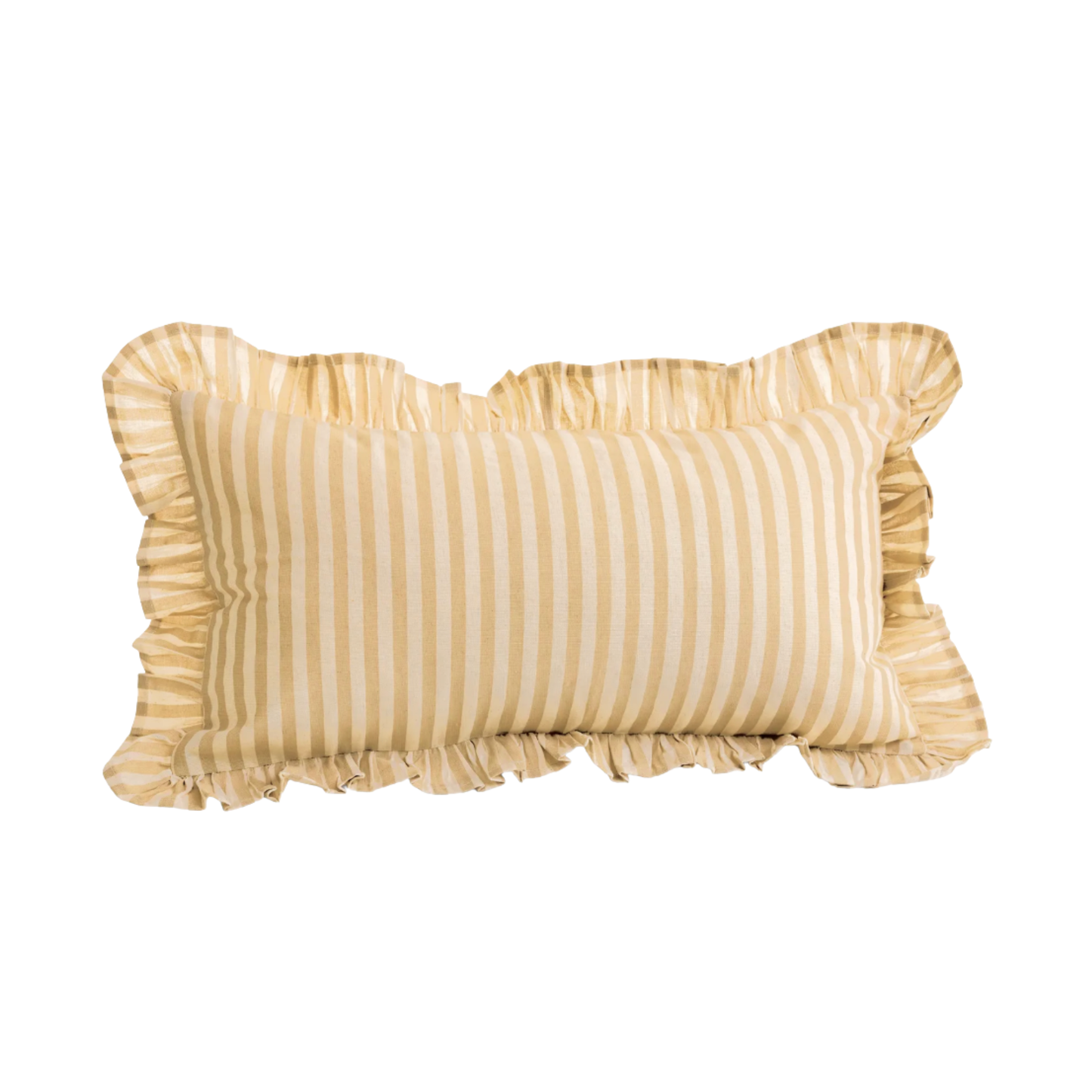 Cushion Cotton Print Stripes W/Frills 12x22