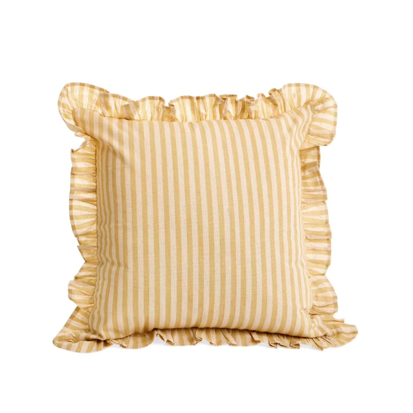 Cushion Cotton Print Stripes W/Frills 20x20