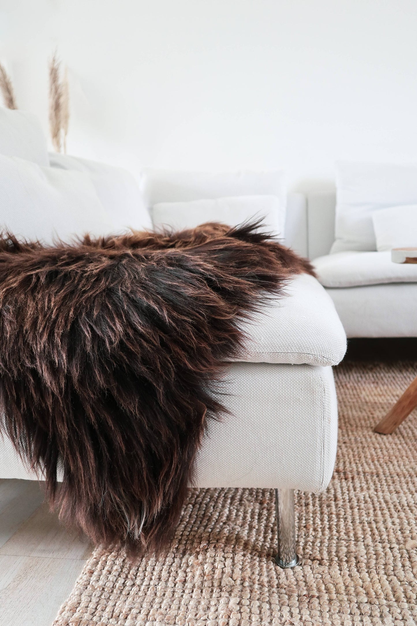 Icelandic Sheepskin | Natural Brown | Long Wool | 90-100 cm