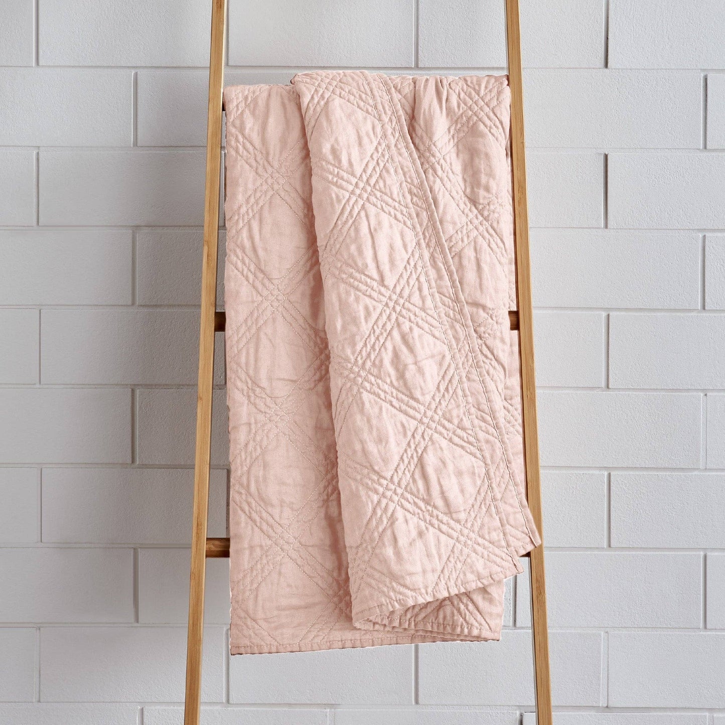 Washed Linen Quilted Throw