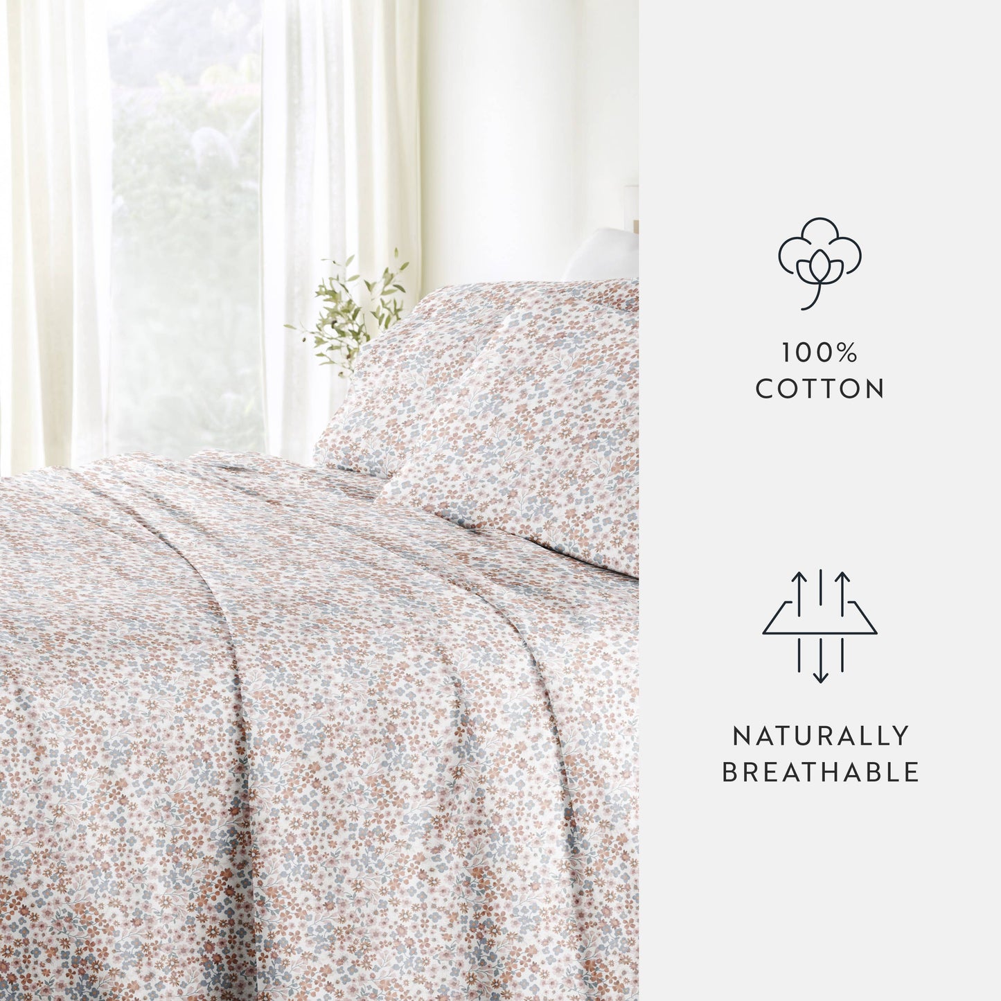 Garden Bloom 300 Thread Count Cotton Patterned Sheet Set