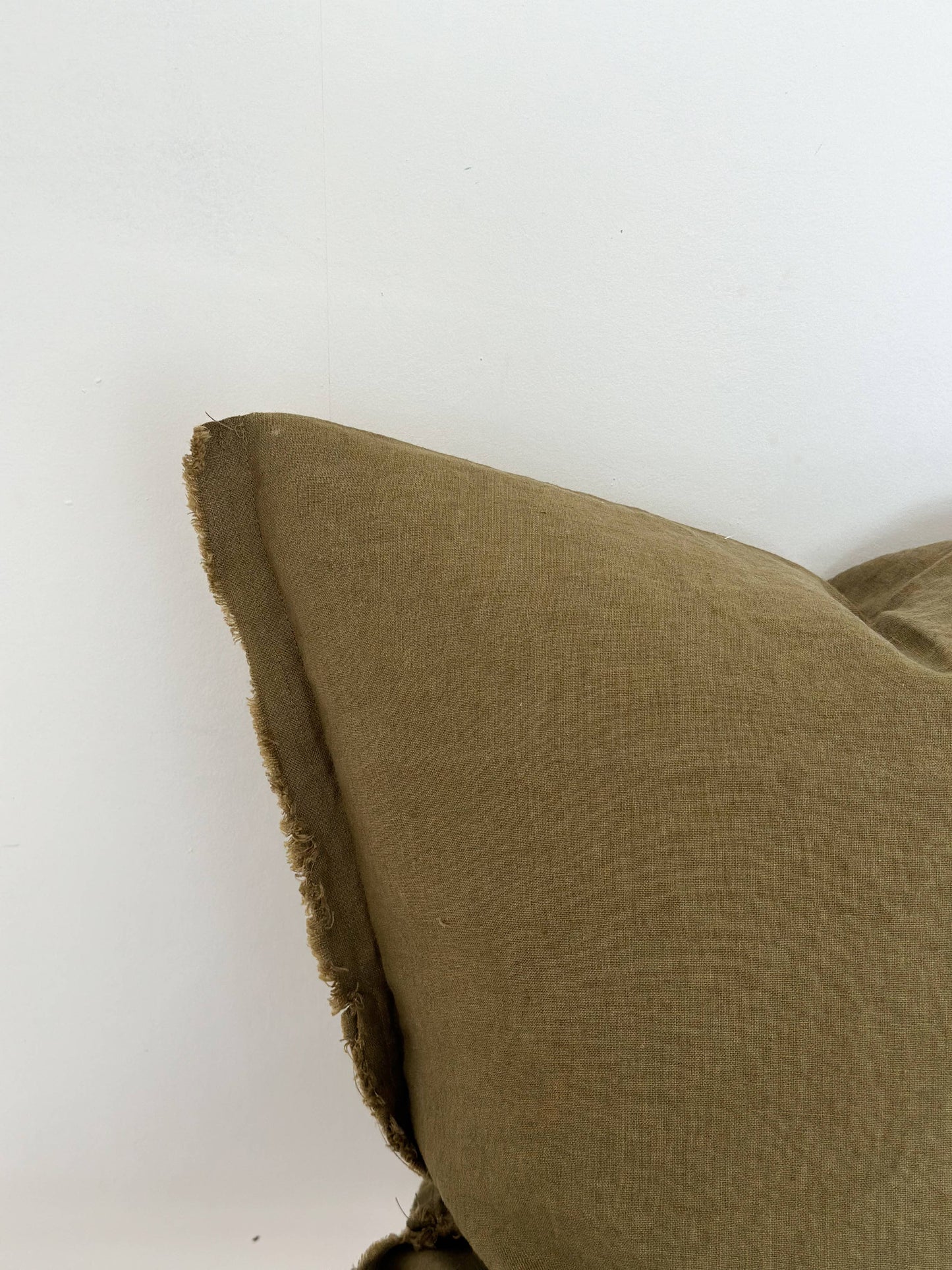 Linen Cushion Cover – Olive Green