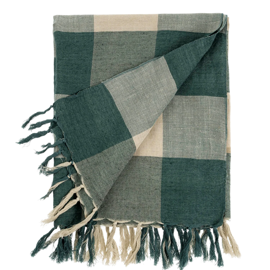 Gingham Linen Throw