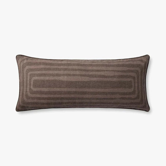 Brown Rectangular Toss Pillow-13'x35"