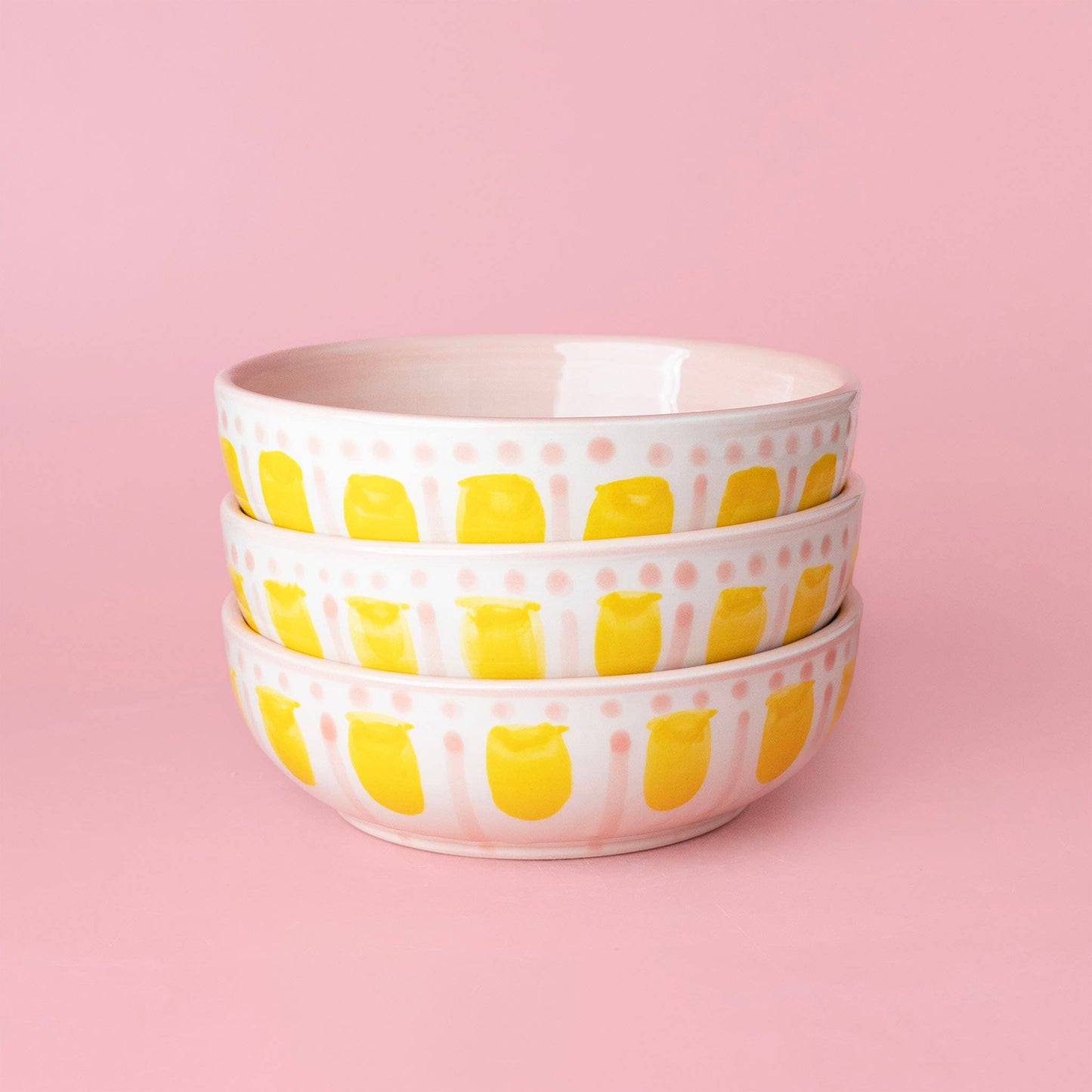 Vintage Pottery Grater Bowl – Pink and Yellow / VALENTINA