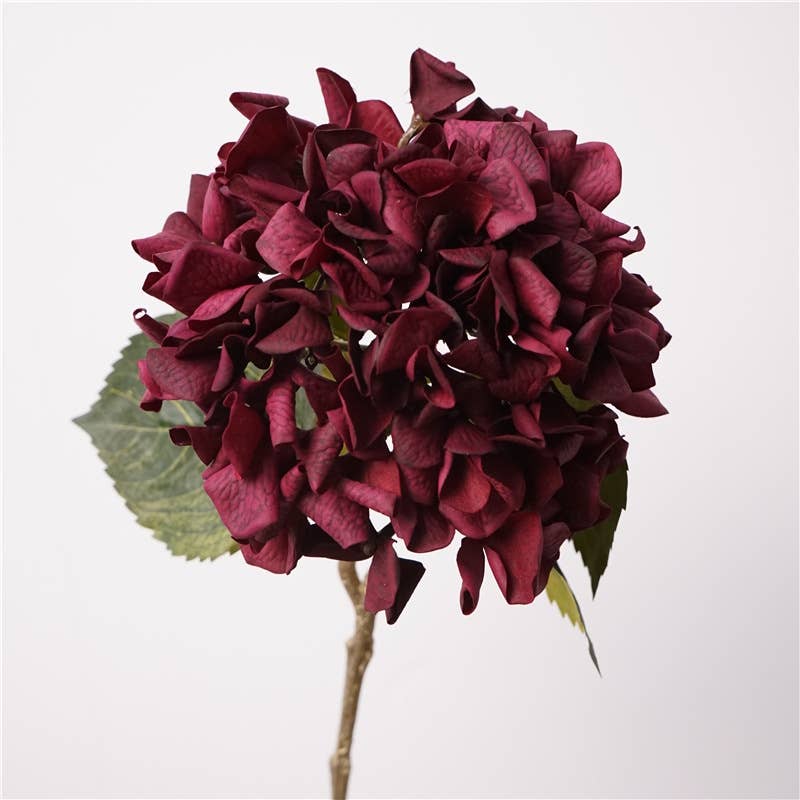 24"Lux Designer-Grade Ultra-Realistic Hydrangea–(7"Bloom)