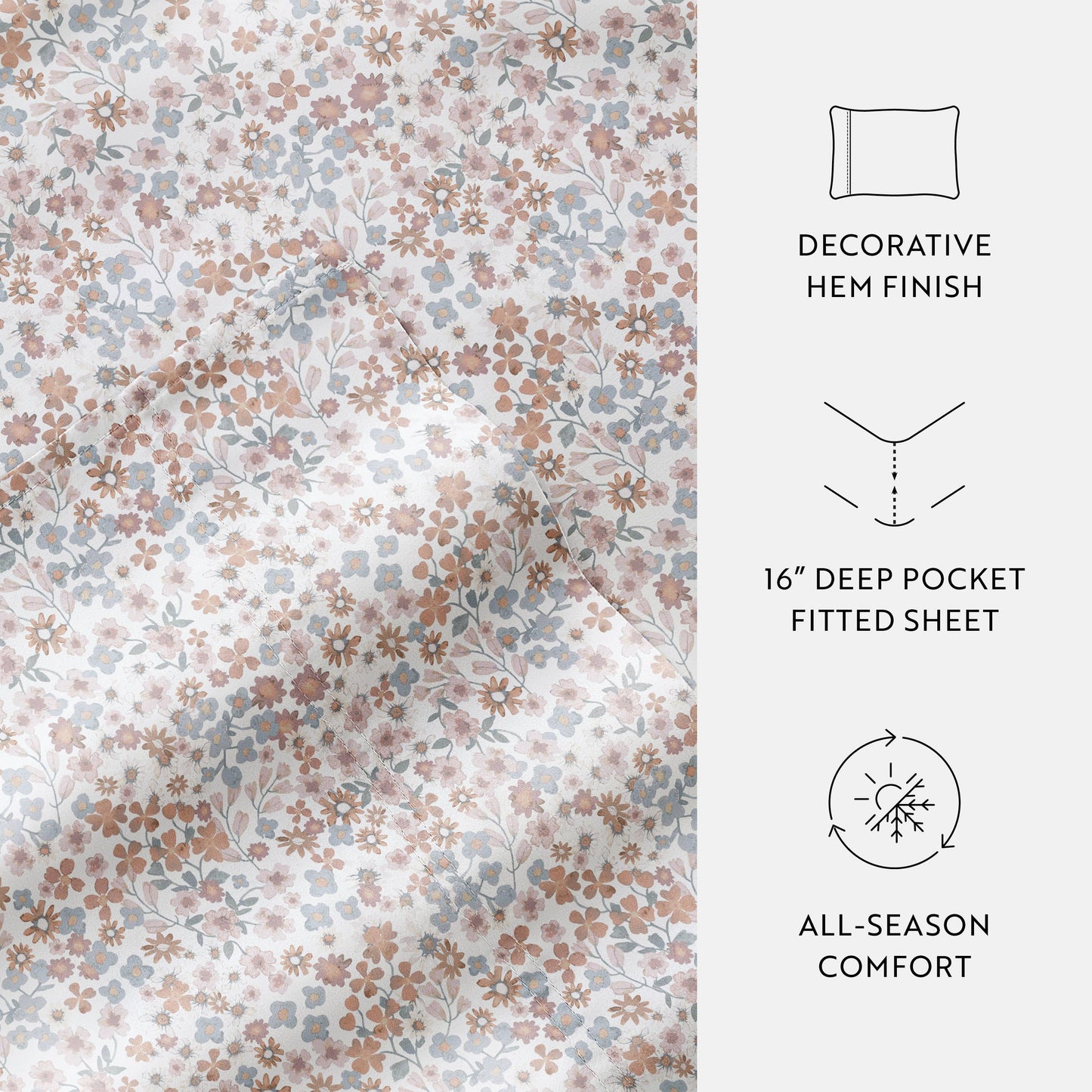 Garden Bloom 300 Thread Count Cotton Patterned Sheet Set