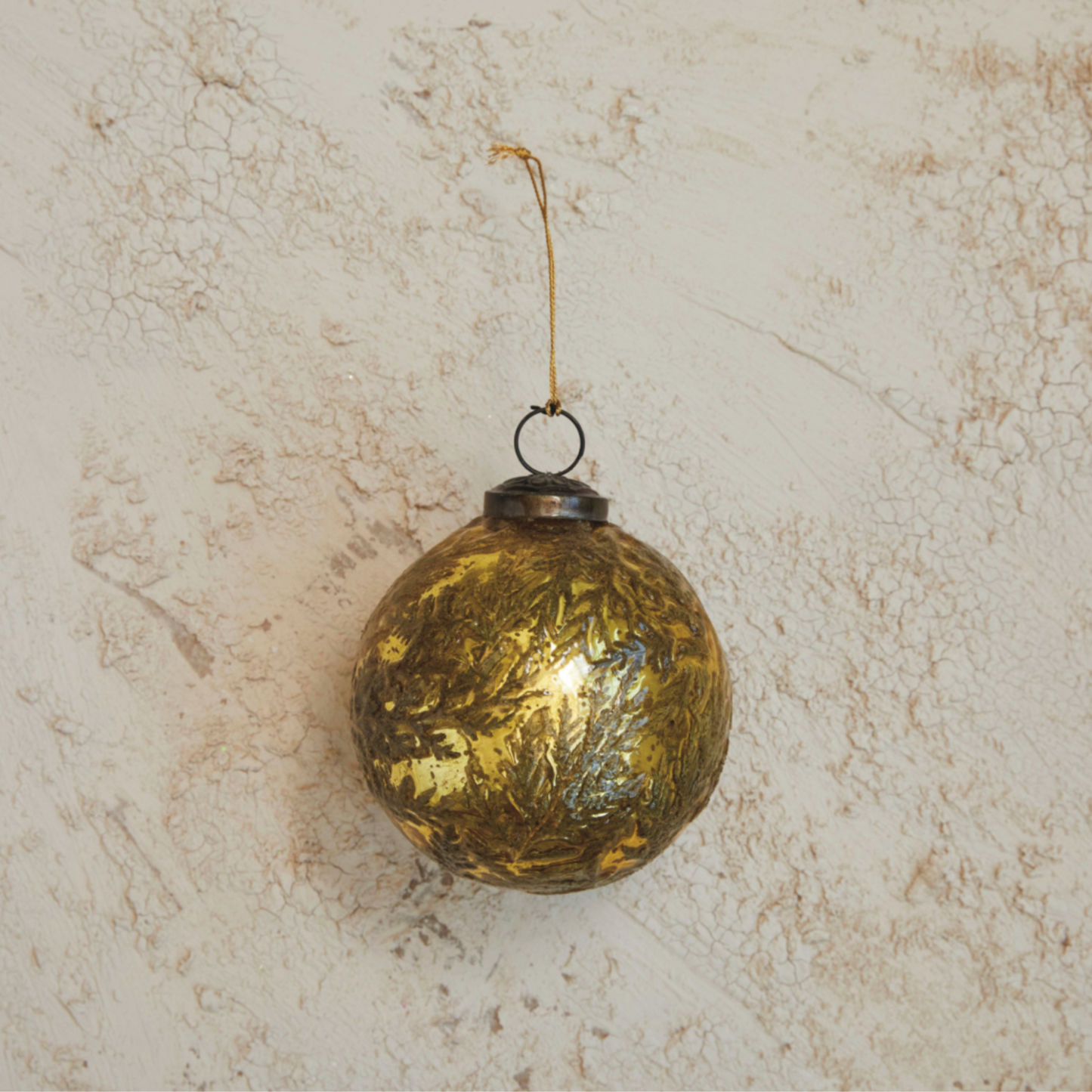 Round Recycled Glass Ornament w/ Cedar